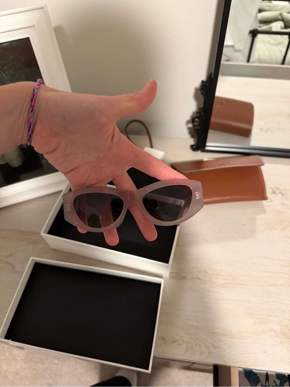 Celine Mauve Cat-Eye Sunglasses with Brown Case - Picture 9 of 12